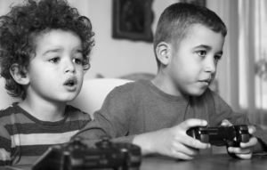 kids playing video games